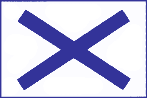 белый флаг с синим крестом